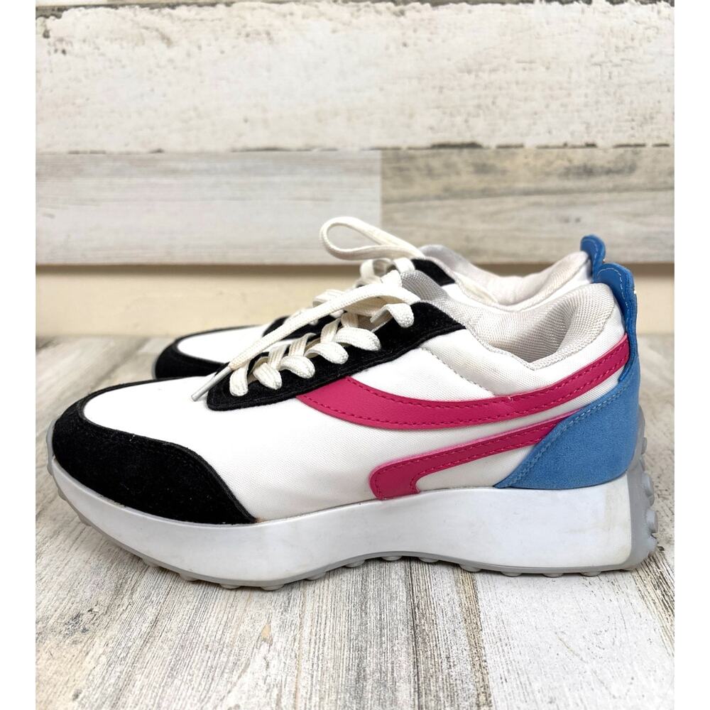 Steve Madden Madilyn Platform Sneakers Womens 7 White Multicolor Athletic